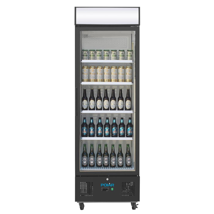 Polar G-Series Upright Display Fridge 368Ltr Black Polar