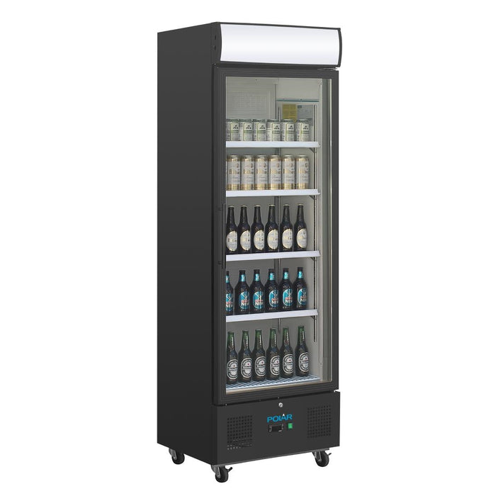 Polar G-Series Upright Display Fridge 368Ltr Black Polar