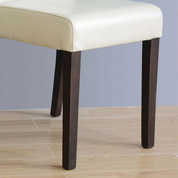 Bolero Faux Leather Dining Chairs Cream (2 Pack) Bolero