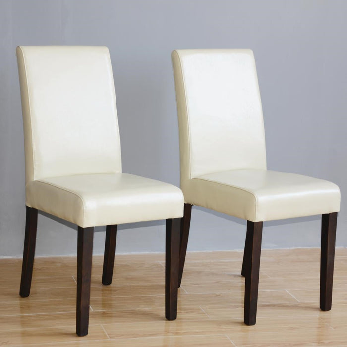 Bolero Faux Leather Dining Chairs Cream (2 Pack) Bolero