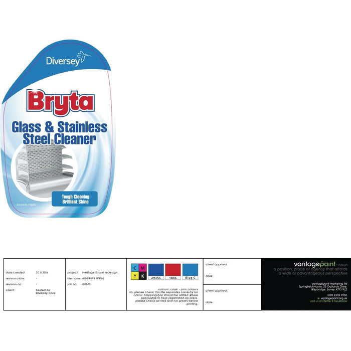 Bryta Glass and Stainless Steel Cleaner Ready To Use 750ml Bryta