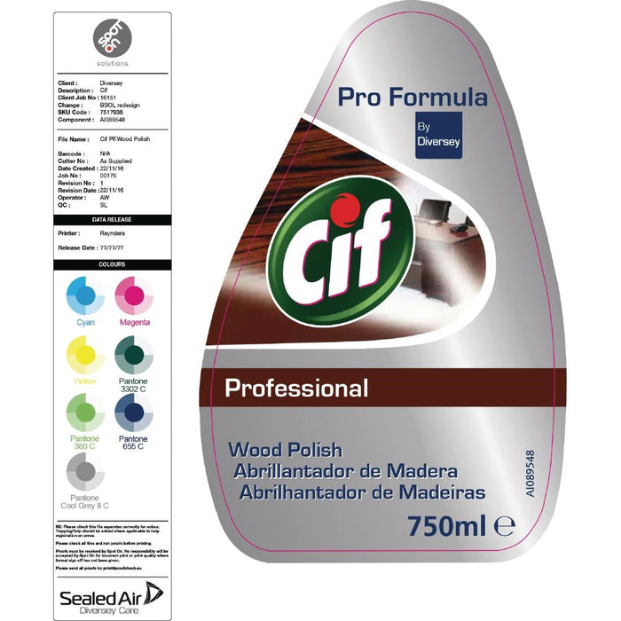 CIF Pro Formula Wood Polish Ready To Use 750ml Pro-Formula