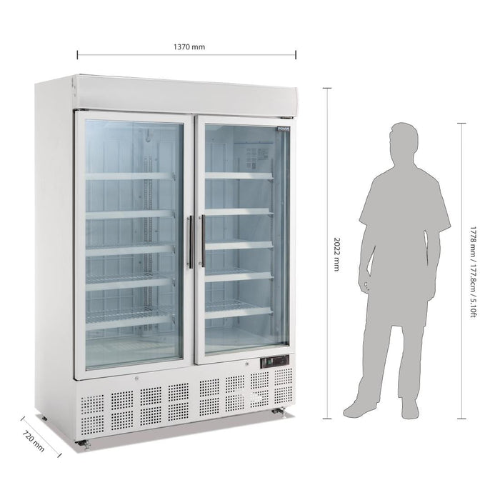 Polar G-Series Upright Display Freezer 920Ltr White Polar