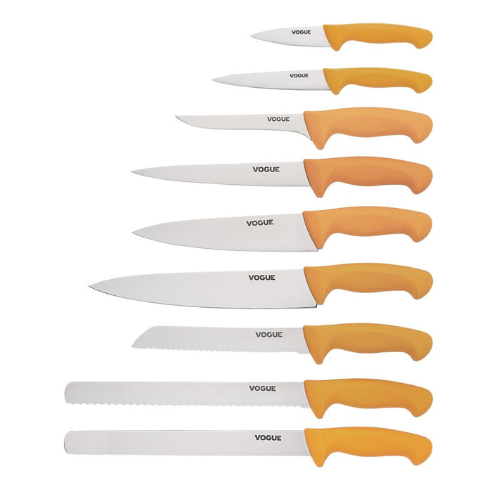 Vogue Soft Grip Pro Chef Knife Yellow 25.5cm Vogue