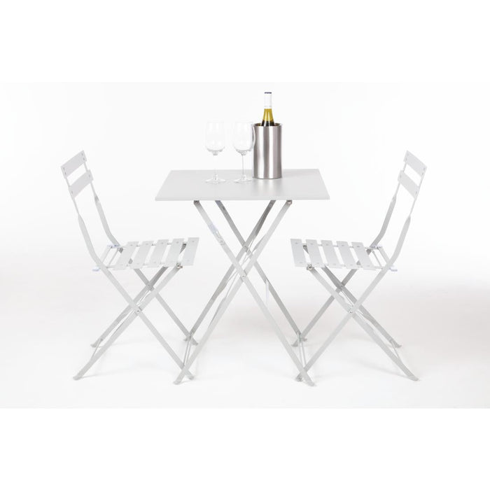 Bolero Perth Grey Pavement Style Steel Folding Chairs (2 Pack) Bolero