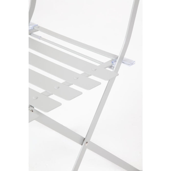 Bolero Perth Grey Pavement Style Steel Folding Chairs (2 Pack) Bolero