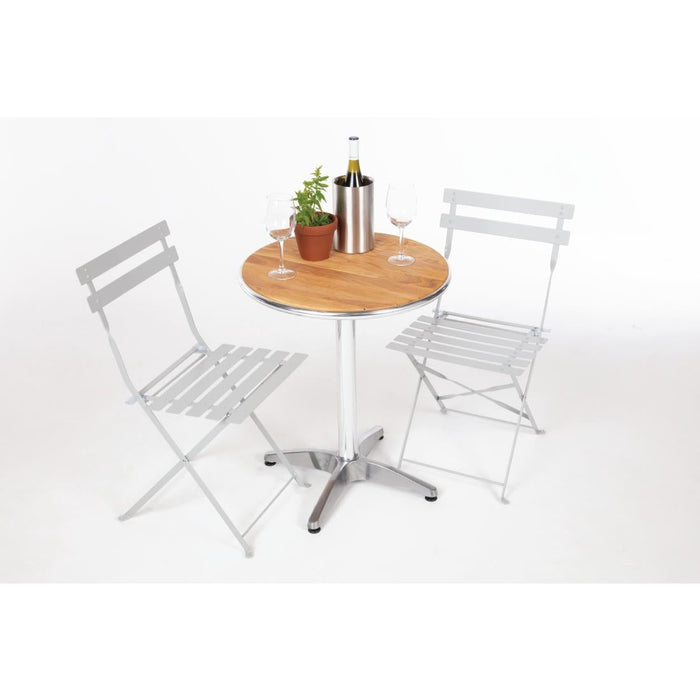 Bolero Perth Grey Pavement Style Steel Folding Chairs (2 Pack) Bolero