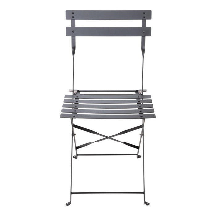 Bolero Perth Black Pavement Style Steel Folding Chairs (2 Pack) Bolero
