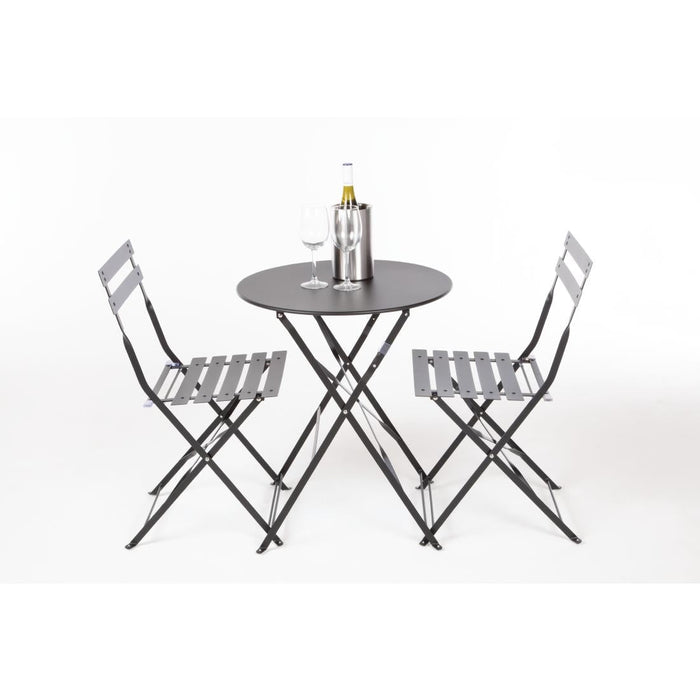 Bolero Perth Black Pavement Style Steel Folding Chairs (2 Pack) Bolero