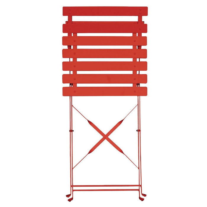 Bolero Perth Red Pavement Style Steel Folding Chairs (2 Pack) Bolero