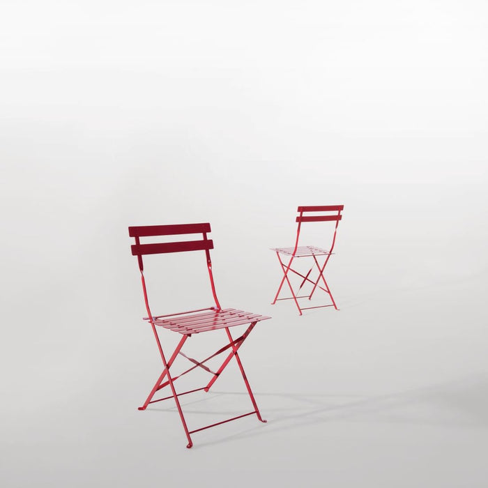 Bolero Perth Red Pavement Style Steel Folding Chairs (2 Pack) Bolero