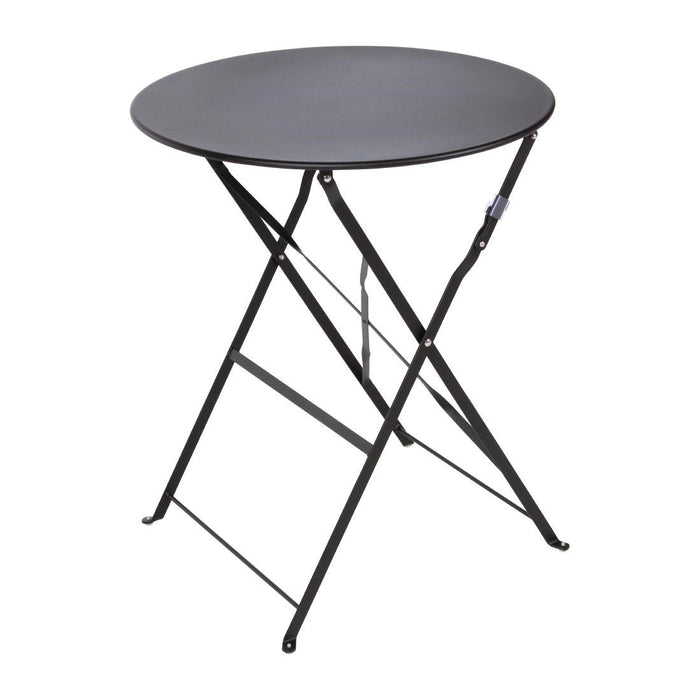 Bolero Perth Black Pavement Style Steel Table Round 600mm Bolero