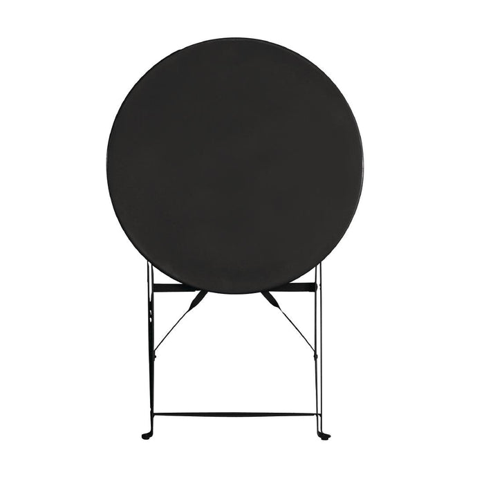 Bolero Perth Black Pavement Style Steel Table Round 600mm Bolero