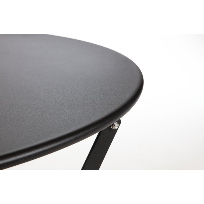 Bolero Perth Black Pavement Style Steel Table Round 600mm Bolero