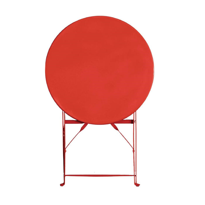 Bolero Perth Red Pavement Style Steel Table Round 600mm Bolero