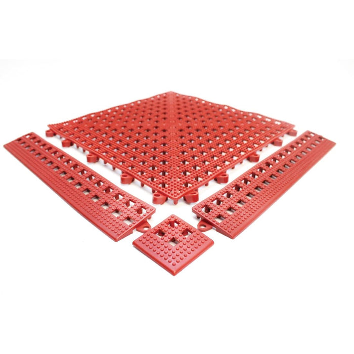 COBA Red Male Edge Flexi-Deck Tiles (3 Pack) Coba