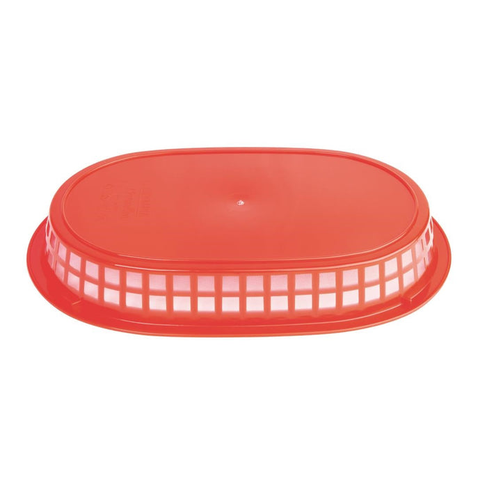 Olympia Oval Polypropylene Food Basket Red (6 Pack) Olympia