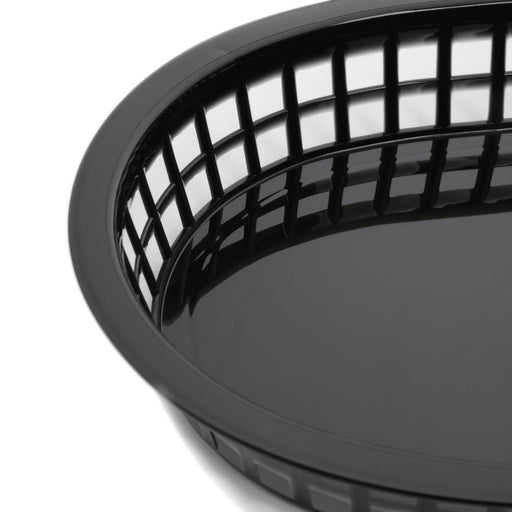 Olympia Oval Polypropylene Food Basket Black (6 Pack) Olympia