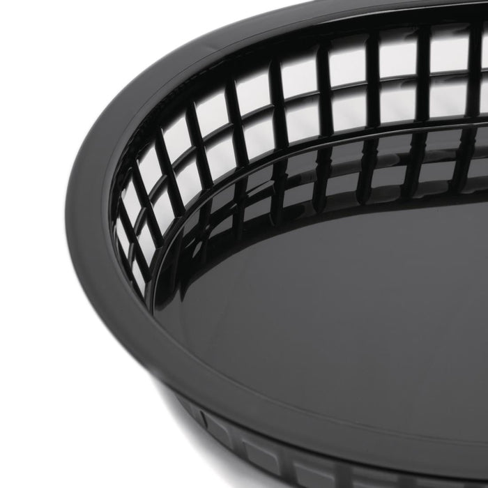 Olympia Oval Polypropylene Food Basket Black (6 Pack) Olympia