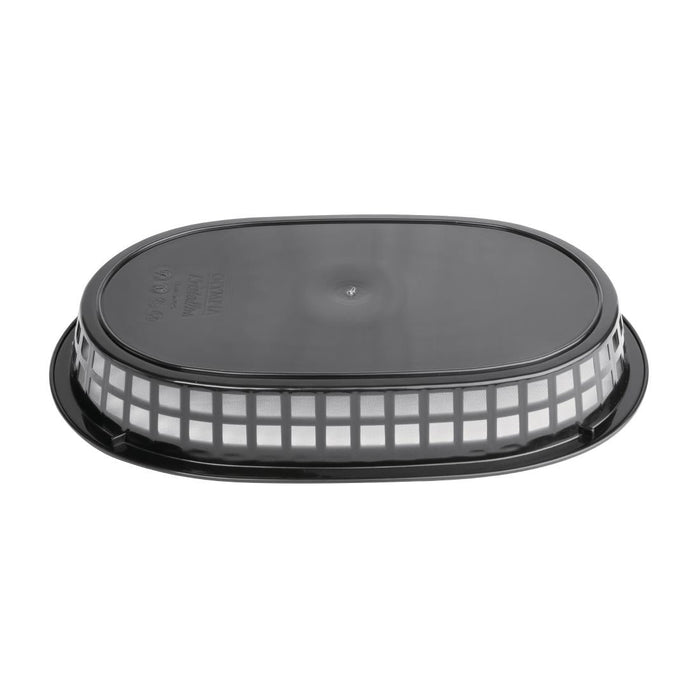 Olympia Oval Polypropylene Food Basket Black (6 Pack) Olympia