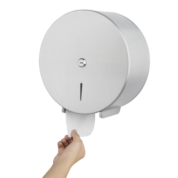 Jantex Stainless Steel Jumbo Roll Tissue Dispenser Jantex