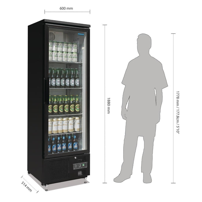 Polar G-Series Upright Back Bar Cooler with Hinged Door 307Ltr Polar