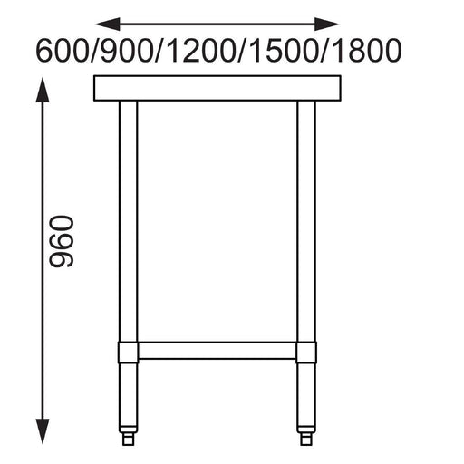 Vogue Stainless Steel Prep Table 900mm Vogue