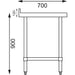 Vogue Stainless Steel Table with Upstand 600mm Vogue