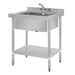 Vogue Stainless Steel Midi Pot Wash Sink with Undershelf Vogue