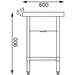 Vogue Stainless Steel Midi Pot Wash Sink with Undershelf Vogue
