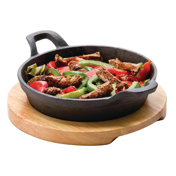 Olympia Hevea Board for Cast Iron Round Eared Dish 210mm for GJ554 Olympia