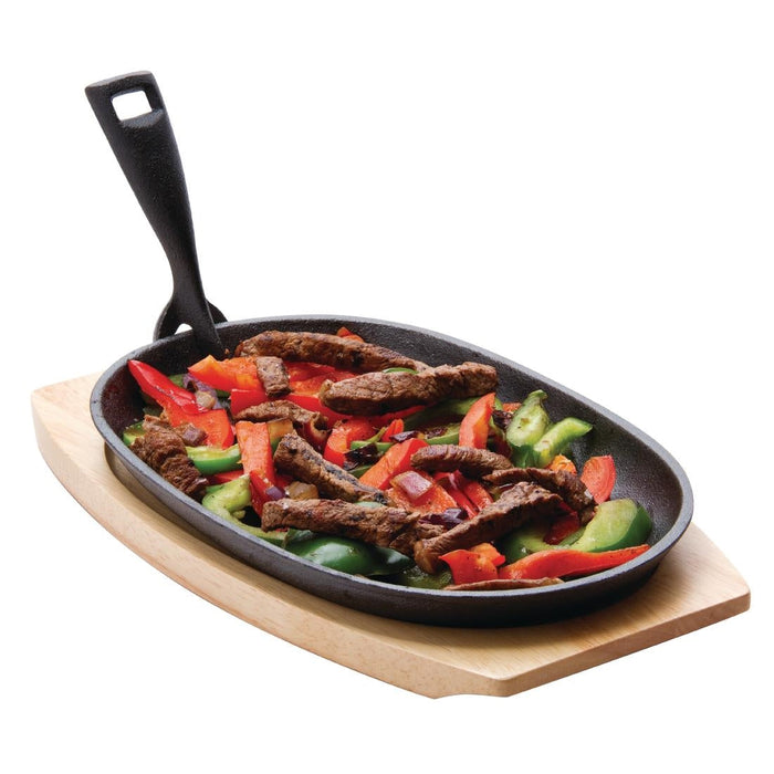 Olympia Cast-Iron Oval Sizzle Platter 280mm Olympia
