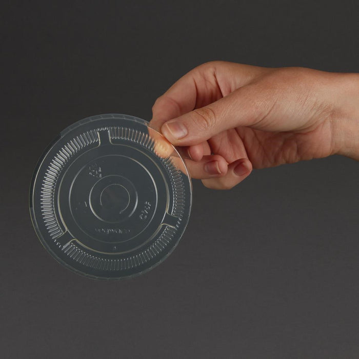 Vegware Compostable Cold Cup Flat Lids 340ml / 12oz and 455ml / 16oz (1000 Pack) Vegware
