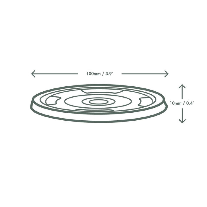 Vegware Compostable Cold Cup Flat Lids 340ml / 12oz and 455ml / 16oz (1000 Pack) Vegware