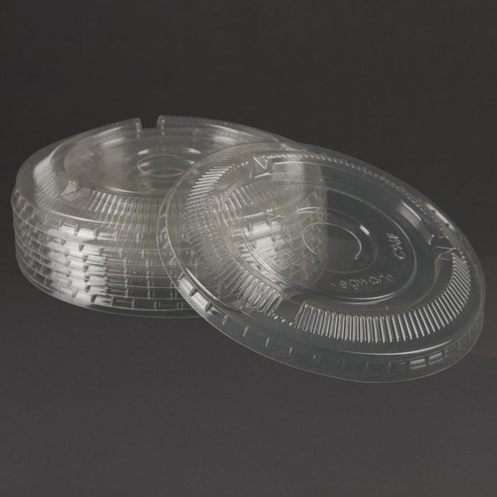 Vegware Compostable Cold Cup Flat Lids 340ml / 12oz and 455ml / 16oz (1000 Pack) Vegware