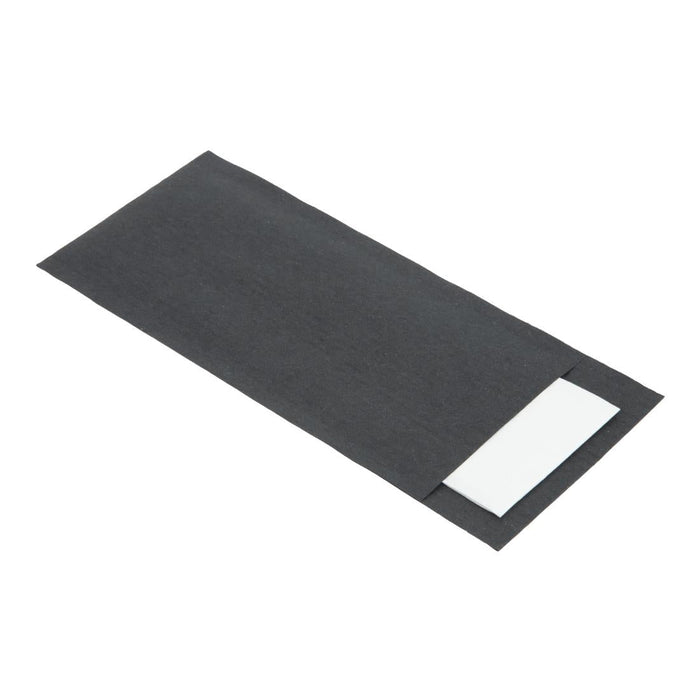 Europochette Black Cutlery Pouch with White Napkin (500 Pack) Europochette