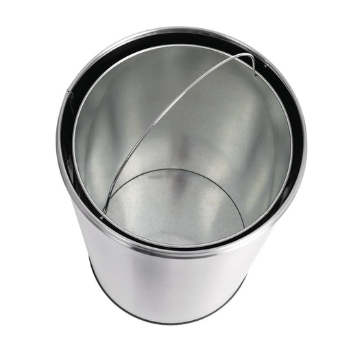 Bolero Bullet Bin with Open Top Lid Silver 40Ltr Bolero