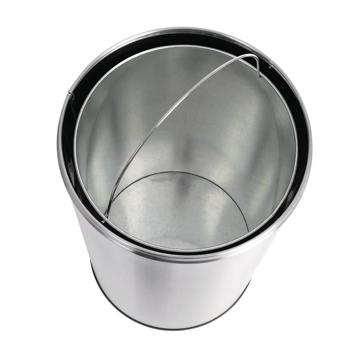 Bolero Bullet Bin with Open Top Lid Silver 40Ltr Bolero
