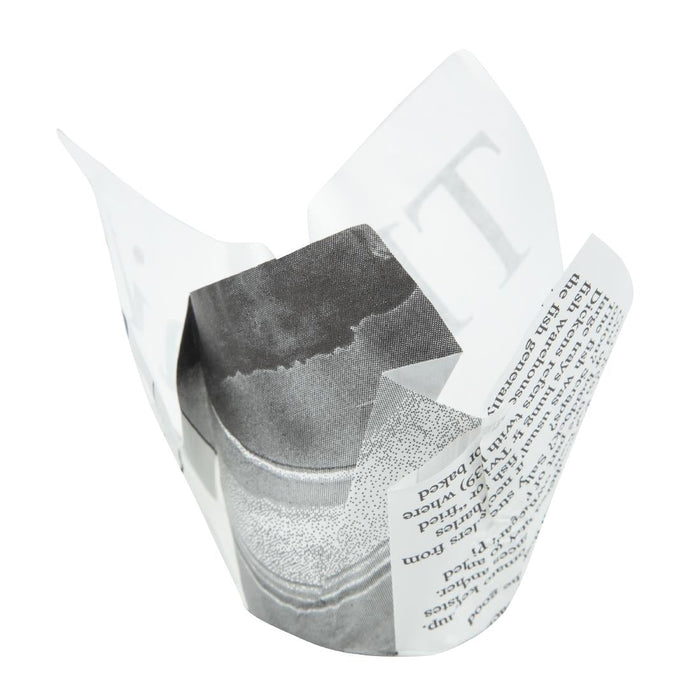 Grease-Resistant Paper Chip Crowns Newspaper Print (1100 Pack) Chevler