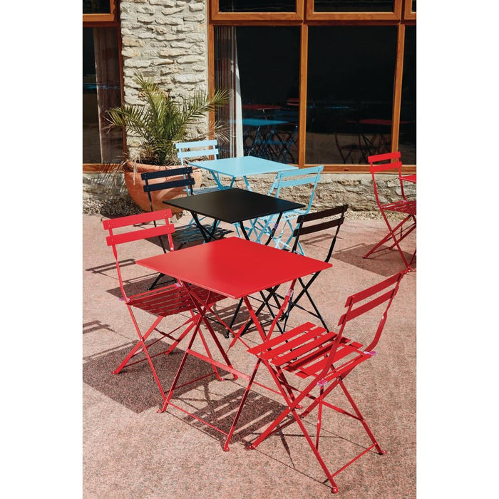 Bolero Perth Red Pavement Style Steel Folding Chairs (2 Pack) Bolero