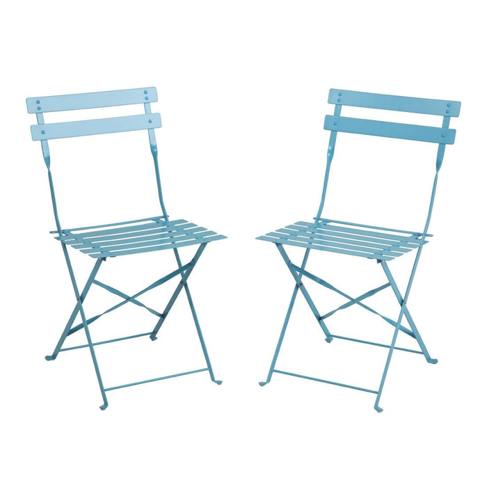 Bolero Perth Blue Pavement Style Steel Folding Chairs (2 Pack) Bolero