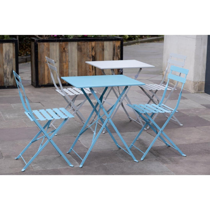 Bolero Perth Grey Pavement Style Steel Table Square 600mm Bolero