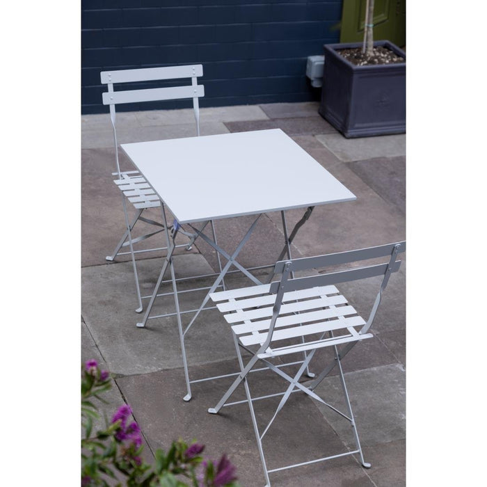 Bolero Perth Grey Pavement Style Steel Table Square 600mm Bolero