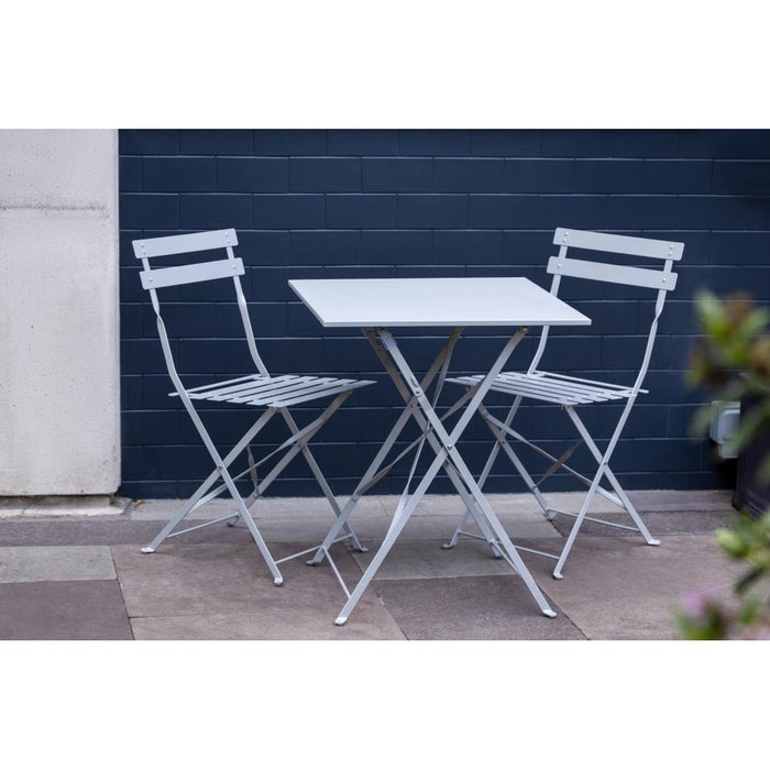 Bolero Perth Grey Pavement Style Steel Table Square 600mm Bolero