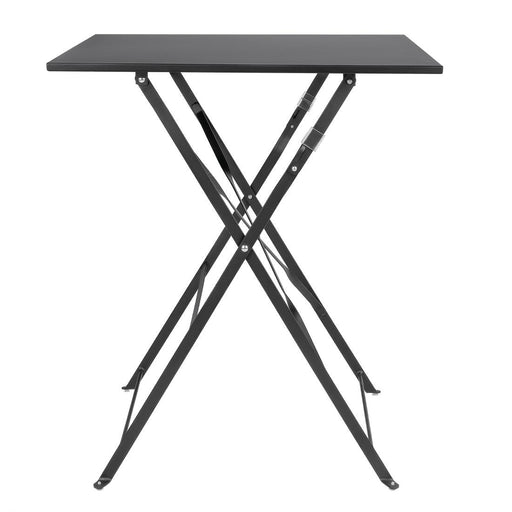 Bolero Perth Black Pavement Style Steel Table Square 600mm Bolero