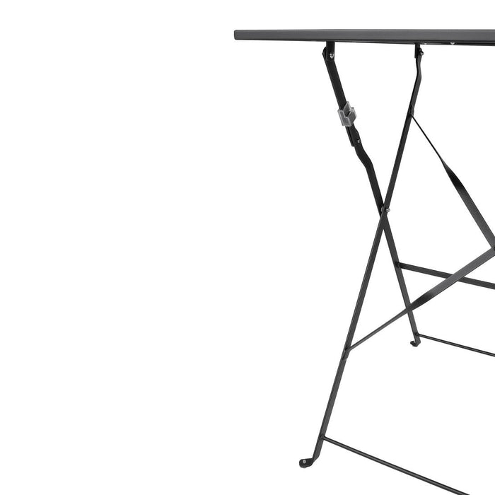 Bolero Perth Black Pavement Style Steel Table Square 600mm Bolero