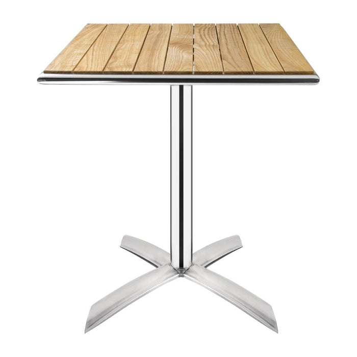 Aluminium Frame. Ash Wood Top. 730(H) x 600(W) x 600(D)mm