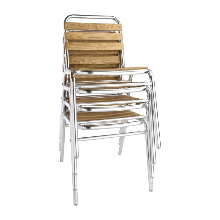 Bolero Aluminium & Ash Bistro Side Chairs (4 Pack) Bolero