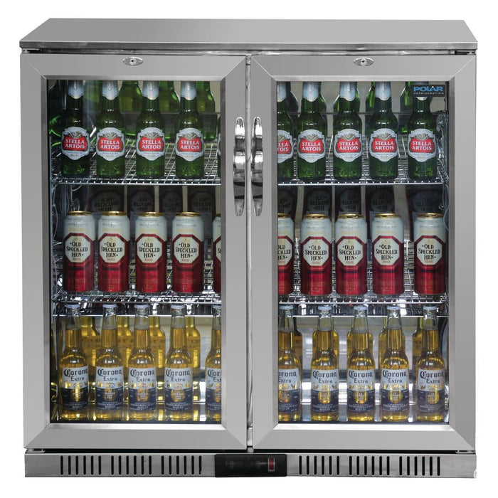 Polar G-Series Back Bar Cooler with Hinged Doors Stainless Steel 208Ltr Polar