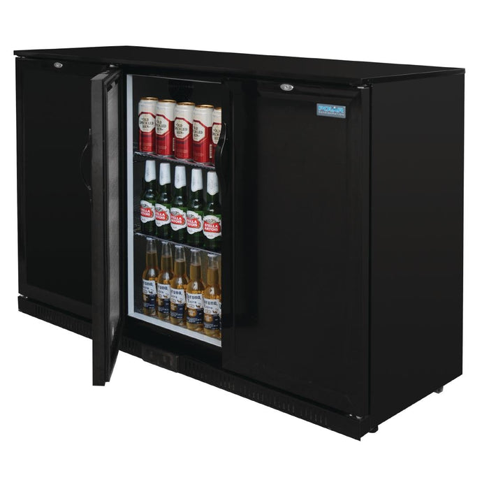 Polar G-Series 900mm Triple Solid Door Back Bar Cooler in Black 330Ltr Polar